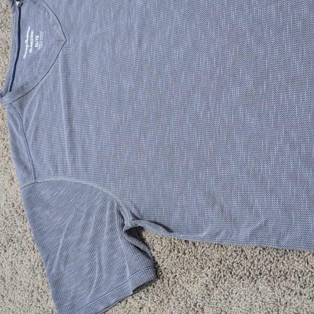 Tommy Bahama Island Zone Men's Knit V-Neck Short Sleeve Shirt Gray Size XL - Picture 3 of 11